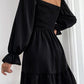 Smocked Puff Sleeve Ruffle Mini Dress