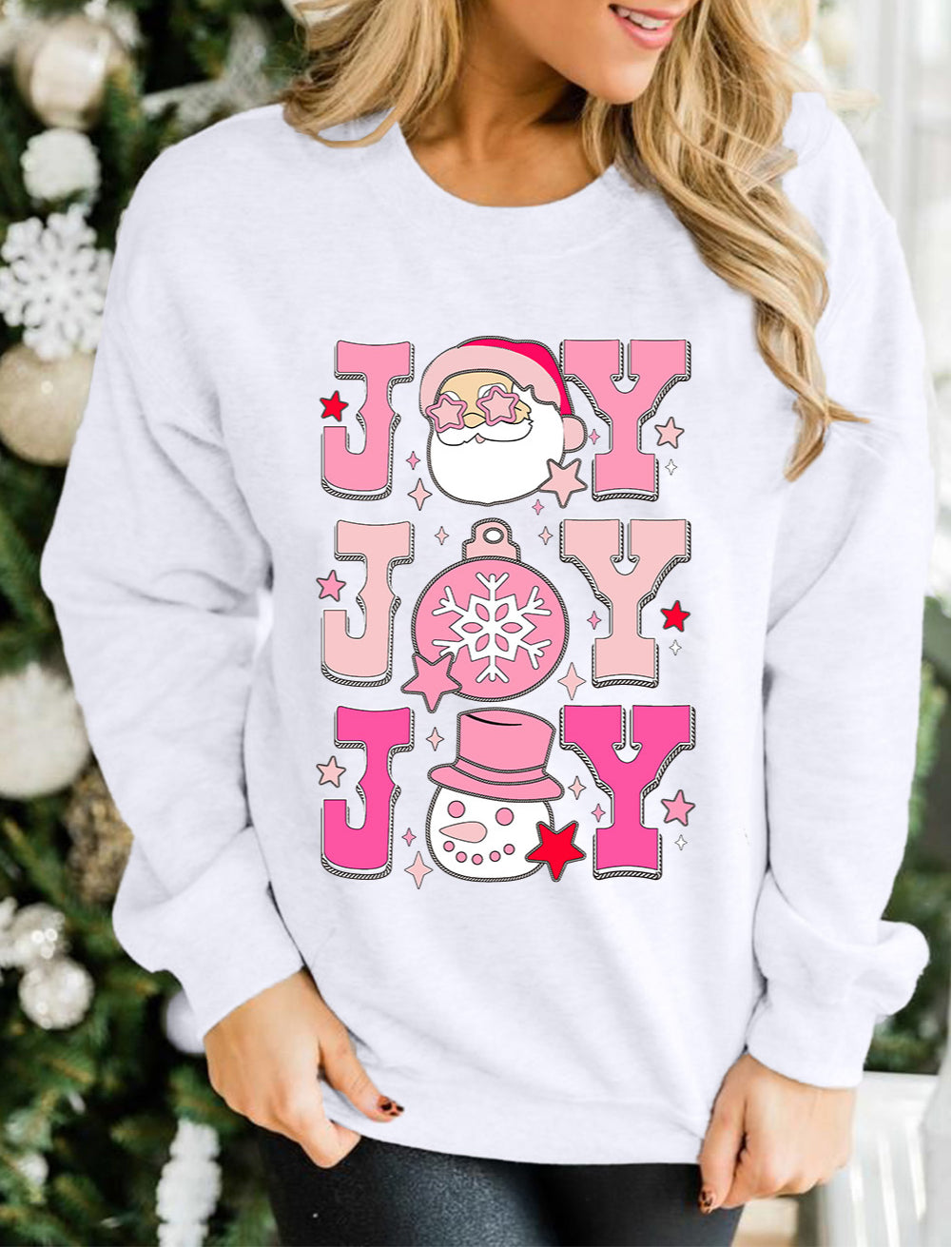 Christmas Claus JOY Graphic Drop Shoulder Sweatshirt