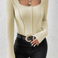 Scoop Neck Seam Detail Long Sleeve Bodysuit