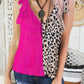 Leopard Patchwork Tie Strap Tank Top