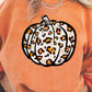 Pumpkin Graphic Corded Sweatshirt