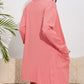 Pink Open Front Pocketed Knit Cardigan