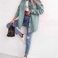 Solid Color Pocketed Button up Long Sleeve Shacket