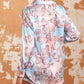 Boho Paisley Print Lantern Sleeve Button-Down Shirt