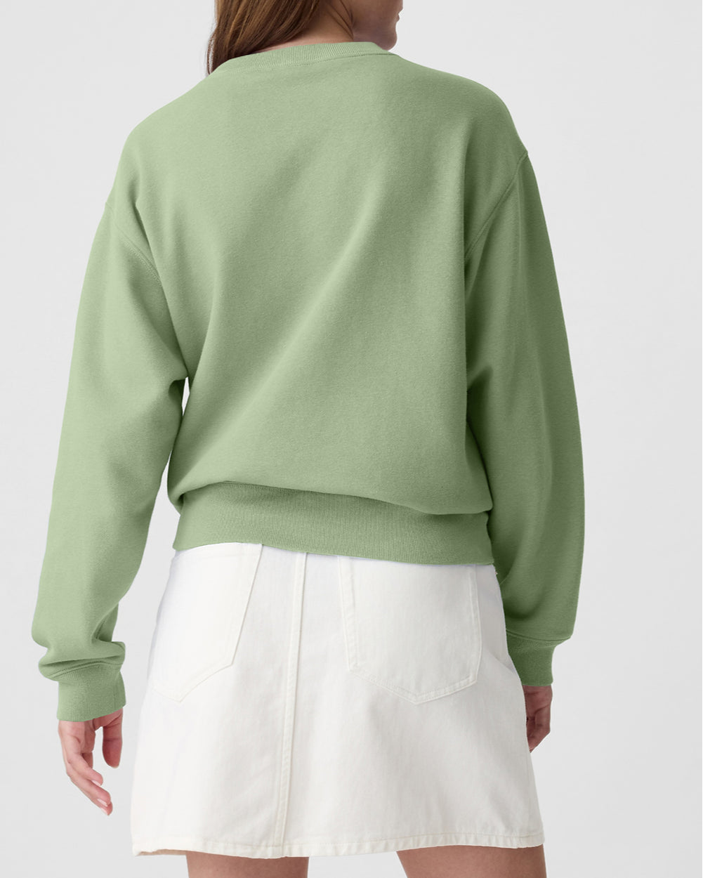 Plain Drop Shoulder Crewneck Pullover Sweatshirt