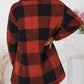 Fuzzy Plaid Flap Button Up Midi Coat