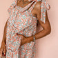 Floral Knotted Straps Tiered Babydoll Dress