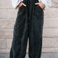 Mineral Wash Textured Drawstring Wide Leg Pants