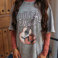 Gray Country Music Vintage Graphic Print Tee