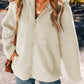 Fleece Zip Up Drawstring Hooded Pocketed Jacket