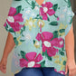 Leopard Print V Neck Half Sleeve Plus Size Blouse