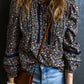 Floral Print Puff Sleeve Blouse
