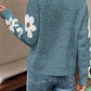 Flower Sleeve Drop Shoulder Sweater