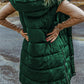 Hooded Long Quilted Vest Coat
