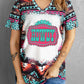 Turquoise Aztec HOWDY Graphic V Neck T Shirt