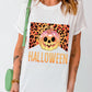 Leopard Pumpkin Face HALLOWEEN Graphic T Shirt