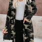Printed Animal Print Ribbed Knit Cardigan