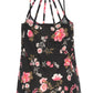 Floral Spaghetti Straps Strappy Back Tank Top