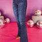 Wash High Waist Split Flared Jeans