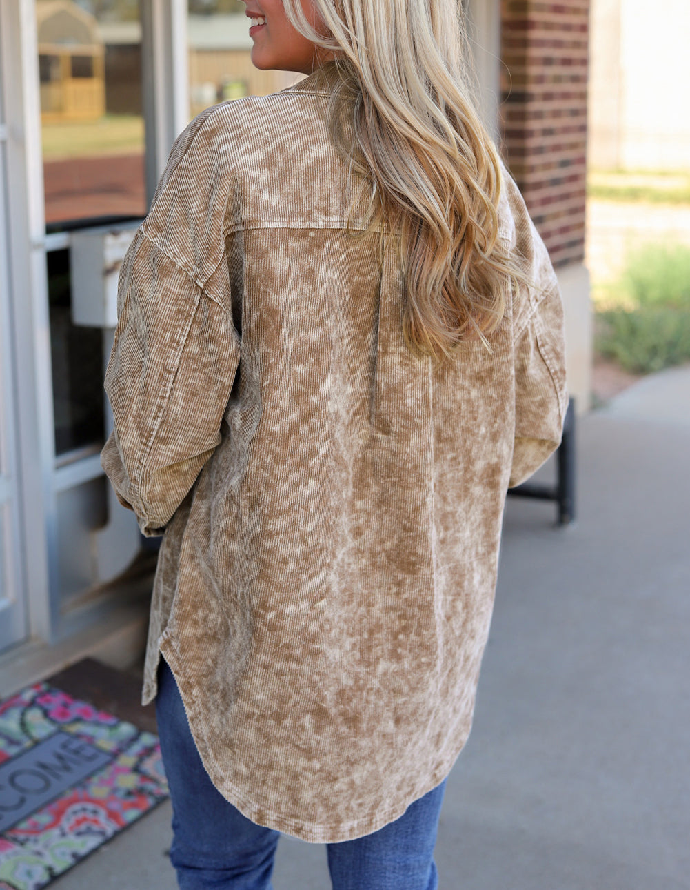 Vintage Distressed Mineral Wash Oversized Shacket