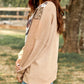 Abstract Print Sequin Patch Pullover Top