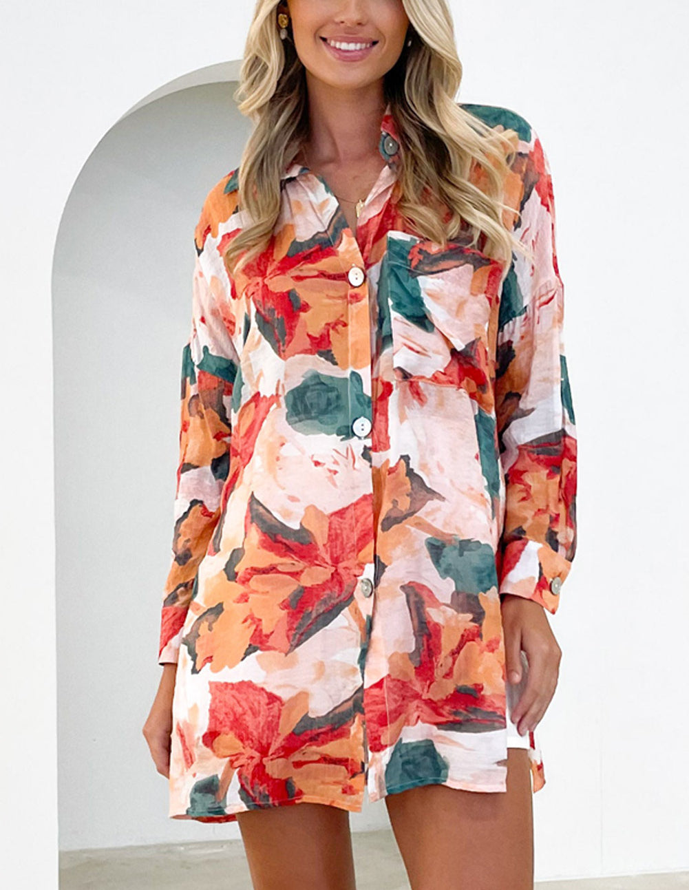 Floral Print Loose Shirt