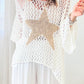 Star Graphic Crochet Knitted Summer Sweater Top