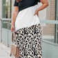Leopard Color Block V Neck Plus Size Long Dress