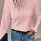 Floral Lace Splicing Eyelet Long Sleeve Top