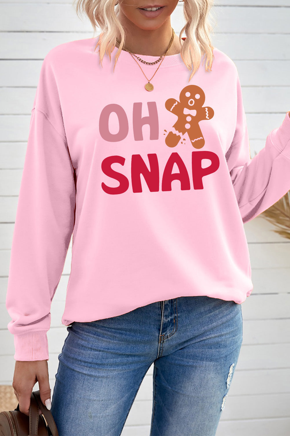 OH SNAP Gingerbread Man Christmas Pullover Sweatshirt