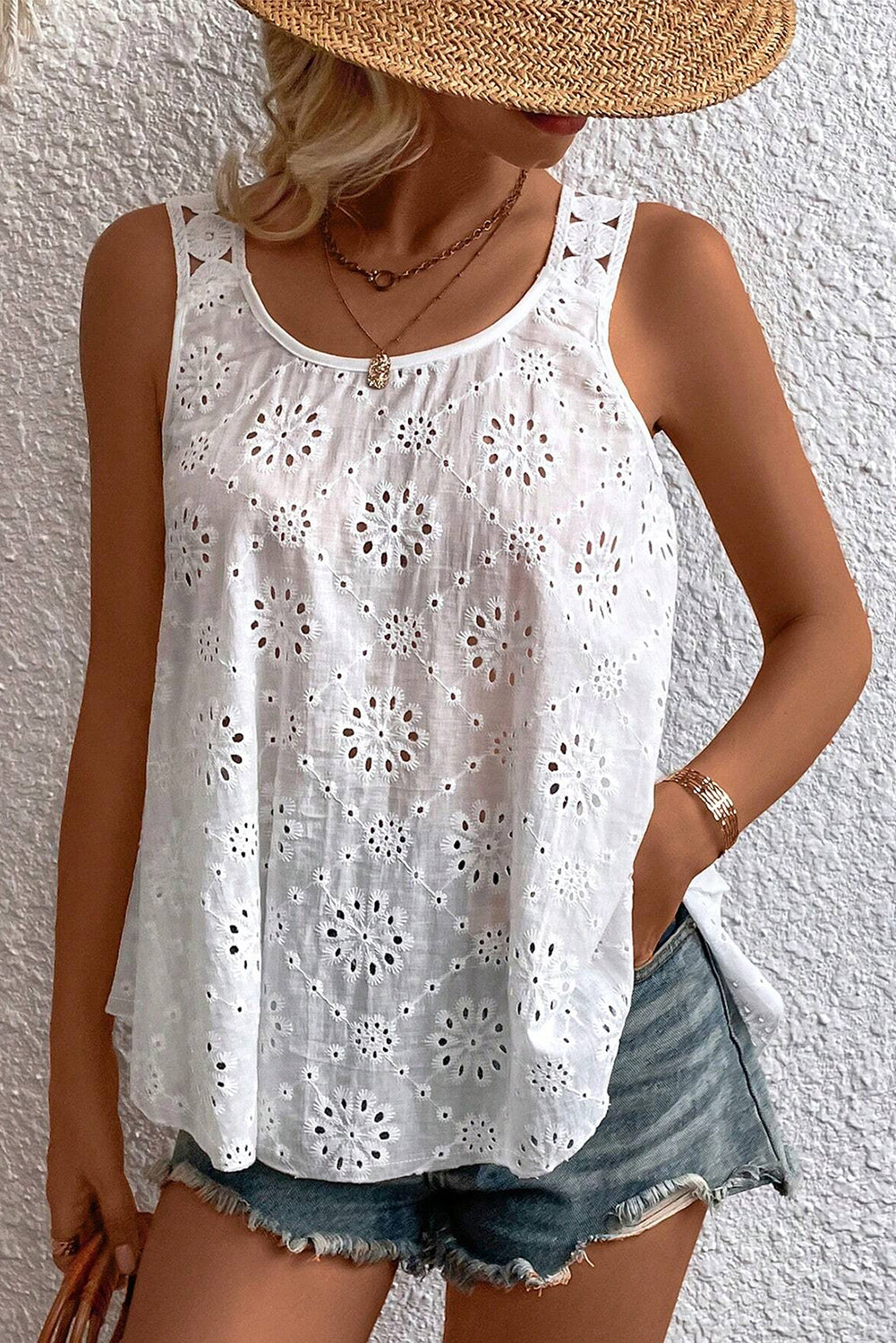 Eyelet Embroidery Tank Top