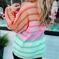 Gradient Striped Ribbed Edge Loose Sweater