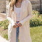 Open Front Hooded Long Cardigan with Slits