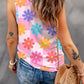 Floral Print Round Neck Sleeveless Top