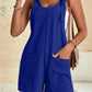 Adjustable Straps Pocketed Textured Romper