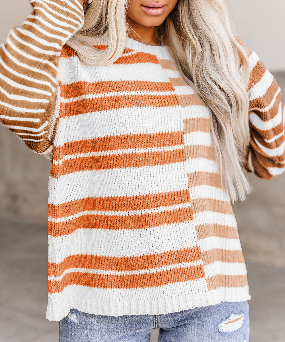 Blocked Drop Shoulder Slouchy Sweater