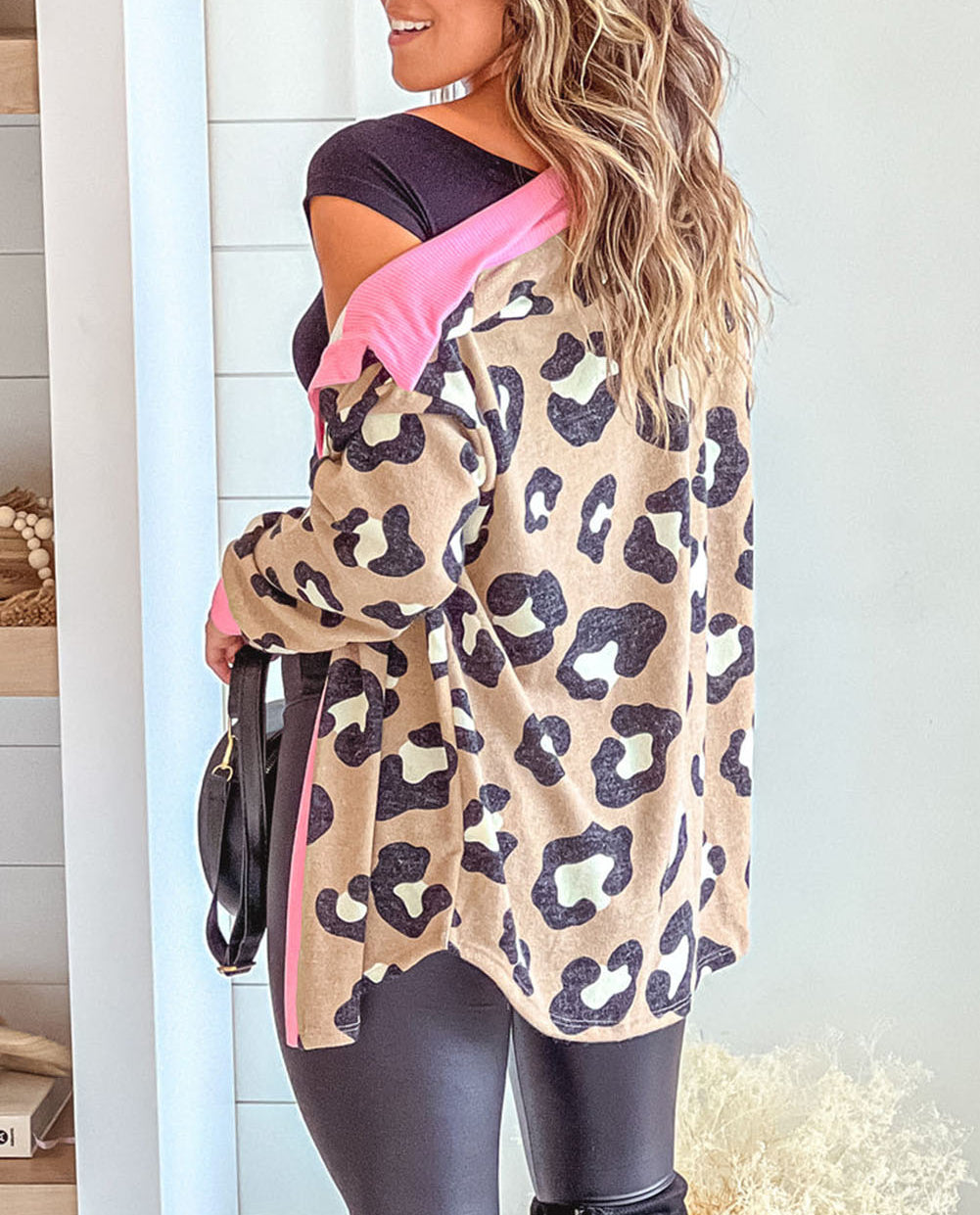 Ribbed Contrasting Trim Collared Jacket