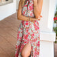 Lace-up Halter Backless High Waist Floral Maxi Dress