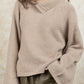 Wide Sleeve High Neck Side Buttoned Sweater