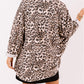 Leopard Print Batwing Sleeve Loose Tunic Cardigan