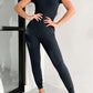 Short Sleeve Pocket Jogger Bottom Athleisure Jumpsuit