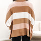 Striped Knit Drop Shoulder Loose Sweater