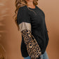 Plus Size Leopard Sequin Long Sleeve Top