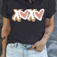 XOXO Leopard Heart Graphic Plus Size Tee
