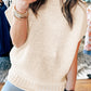 High Neck Bat Short Sleeve Sweater