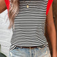Stripe Colorblock Edge Round Neck Tank Top