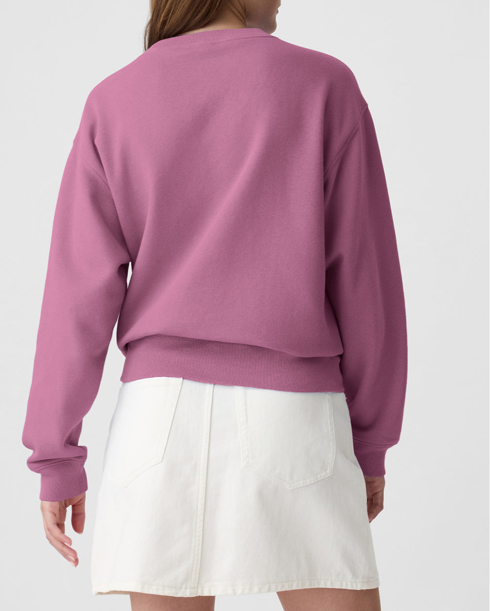 Plain Drop Shoulder Crewneck Pullover Sweatshirt