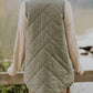 Quilted Long Vest Jacket with Pockets