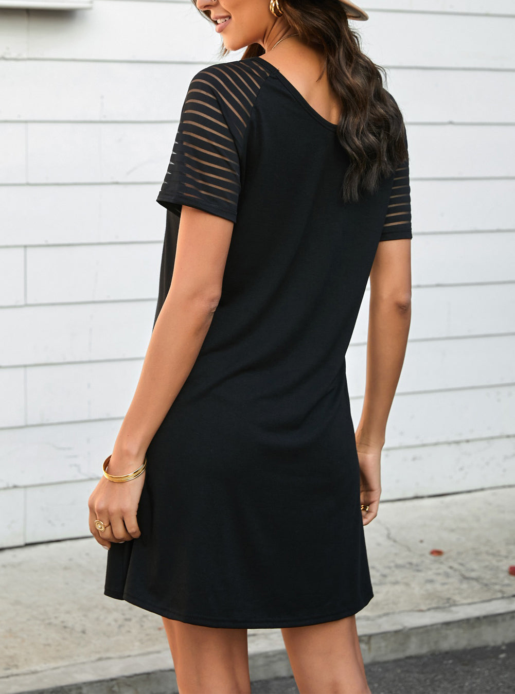 Short Sleeve American Flag T-shirt Dress