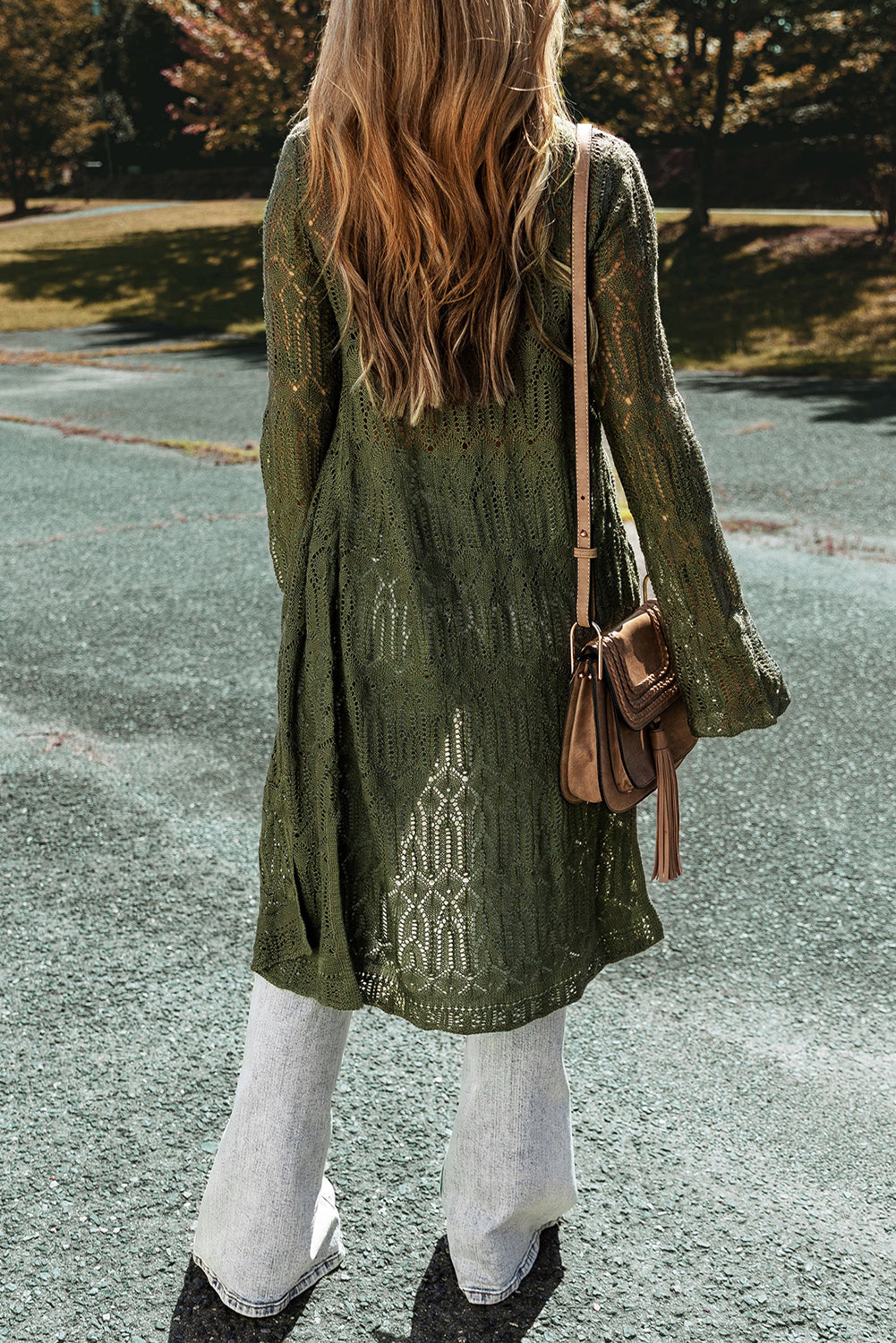 Open Front Pointelle Cardigan